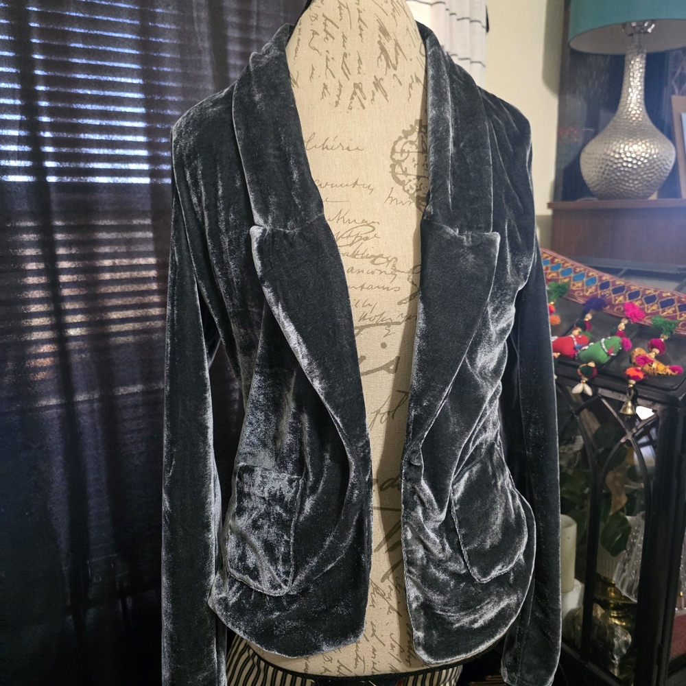 Scotch & Soda Maison Scotch Velvet Gray Women's Jacket Blazer Cardigan